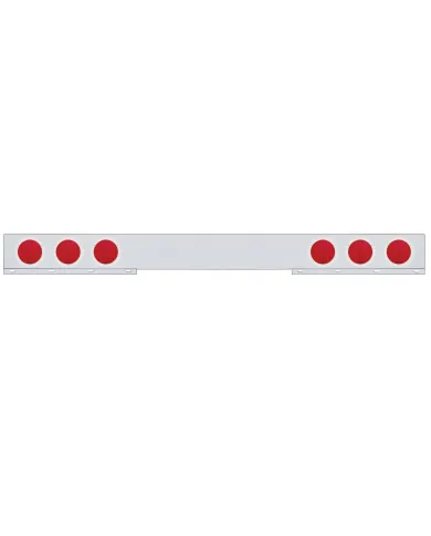 UP30739-Chrome Light Bar With 4 Red Lights & Stainless Steel Bezel