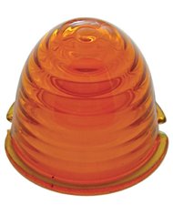 (BULK) BEEHIVE GLASS CAB LIGHT LENS - AMBER