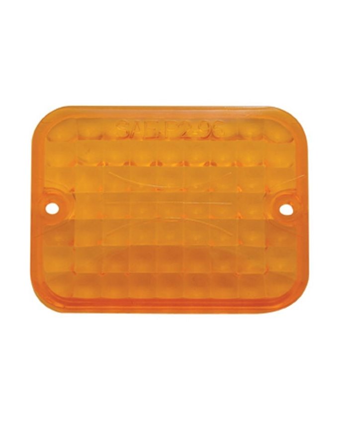 (BULK) SMALL RECTANGULAR LIGHT LENS - AMBER