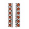 UP30778-Stainless Front Air Cleaner Bracket With 12X 2" Flat Lights & Bezels For Peterbilt