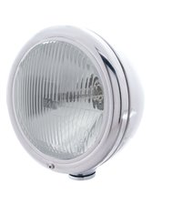 (BOX) STAINLESS STEEL "CLASSIC" PETERBILT HEADLIGHT W/O SIGNAL LIGHT - H4 HALOGEN