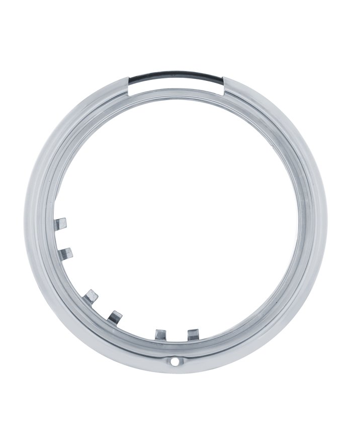 (BOX) STAINLESS STEEL PETERBILT HEADLIGHT BEZEL W/ LED SIGNAL LIGHT CUTOUT