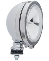 (BOX) CHROME 6" OFF-ROAD HALOGEN LIGHT W/ RUBBER RIM - CLEAR