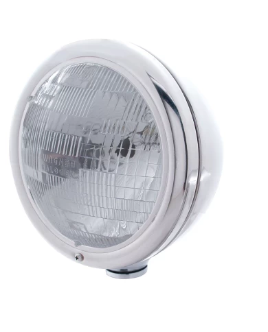 (BOX) STAINLESS STEEL "CLASSIC" PETERBILT HEADLIGHT W/O SIGNAL LIGHT - H6024 HALOGEN (BOX) STAINLESS STEEL "CLASSIC" PETERBILT HEADLIGHT W/O SIGNAL LIGHT - H6024 HALOGEN