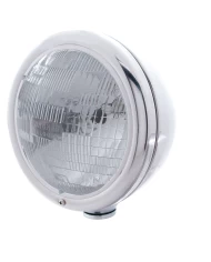 (BOX) STAINLESS STEEL "CLASSIC" PETERBILT HEADLIGHT W/O SIGNAL LIGHT - H6024 HALOGEN