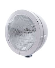 (BOX) STAINLESS STEEL "BULLET" PETERBILT HEADLIGHT - 6014 SEAL BEAM