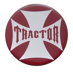 UP23222-2R-"Tractor" Maltese Cross Air Valve Knob Candy Color Sticker - Candy Red