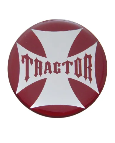 UP23222-2R-"Tractor" Maltese Cross Air Valve Knob Candy Color Sticker - Candy Red