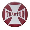 UP23222-2R-"Tractor" Maltese Cross Air Valve Knob Candy Color Sticker - Candy Red