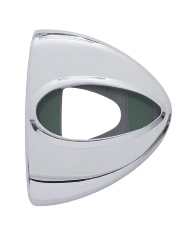 (CARD) CHROME PLASTIC HEADLIGHT TURN SIGNAL COVER W/ TEARDROP LIGHT CUTOUT (CARD) CHROME PLASTIC HEADLIGHT TURN SIGNAL COVER W/ TEARDROP LIGHT CUTOUT