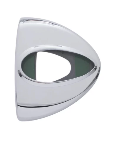 (BULK) CHROME PLASTIC HEADLIGHT TURN SIGNAL COVER W/ TEARDROP LIGHT CUTOUT (BULK) CHROME PLASTIC HEADLIGHT TURN SIGNAL COVER W/ TEARDROP LIGHT CUTOUT