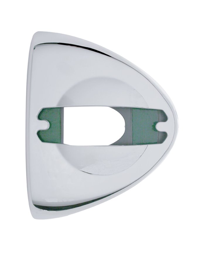(CARD) CHROME PLASTIC HEADLIGHT TURN SIGNAL COVER W/ RECTANGULAR LIGHT CUTOUT