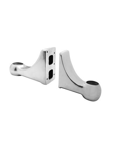 (2/BOX) POLISHED ALUMINUM PETERBILT HEADLIGHT "L" SHAPE BRACKET ARMS SET (2/BOX) POLISHED ALUMINUM PETERBILT HEADLIGHT "L" SHAPE BRACKET ARMS SET