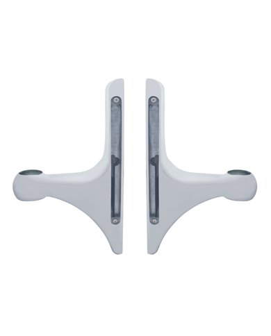 (2/BOX) POLISH ALUMINUM PETERBILT HEADLIGHT BRACKET W/ 9" LIGHT BAR CUTOUT (2/BOX) POLISH ALUMINUM PETERBILT HEADLIGHT BRACKET W/ 9" LIGHT BAR CUTOUT
