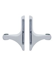 (2/BOX) POLISH ALUMINUM PETERBILT HEADLIGHT BRACKET W/ 9" LIGHT BAR CUTOUT