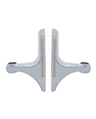 (2/BOX) POLISH ALUMINUM PETERBILT HEADLIGHT BRACKET W/ 10 AMBER LED 9" LIGHT BAR - CLEAR LENS