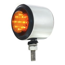 UP30927-SS 2" Double Face Light With 9 LED 2" Lights & Grommets - Amber & Red LED/Amber & Red Lens