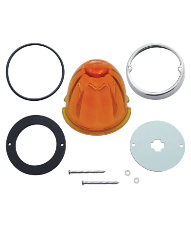 (BULK) TWIST IN CAB LIGHT CONVERSION KIT W/ WATERMELON GLASS LENS - AMBER (BULK) TWIST IN CAB LIGHT CONVERSION KIT W/ WATERMELON GLASS LENS - AMBER