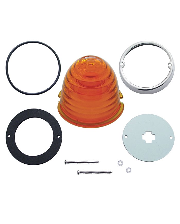 (BULK) TWIST IN CAB LIGHT CONVERSION KIT W/ BEEHIVE GLASS LENS - AMBER (BULK) TWIST IN CAB LIGHT CONVERSION KIT W/ BEEHIVE GLASS LENS - AMBER