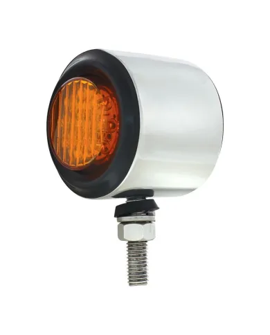 UP30927-SS 2" Double Face Light With 9 LED 2" Lights & Grommets - Amber & Red LED/Amber & Red Lens