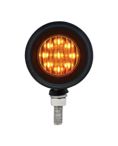 UP30927-SS 2" Double Face Light With 9 LED 2" Lights & Grommets - Amber & Red LED/Amber & Red Lens