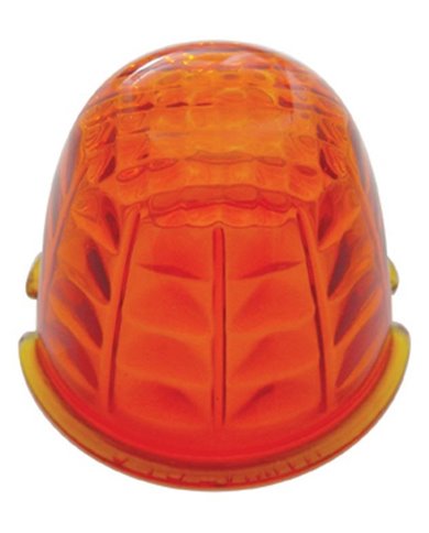 (BULK) CRYSTAL GLASS CAB LIGHT LENS - DARK AMBER (BULK) CRYSTAL GLASS CAB LIGHT LENS - DARK AMBER