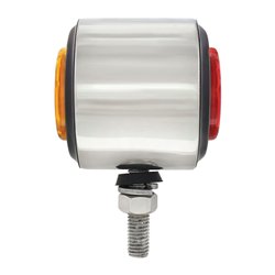 UP30927-SS 2" Double Face Light With 9 LED 2" Lights & Grommets - Amber & Red LED/Amber & Red Lens