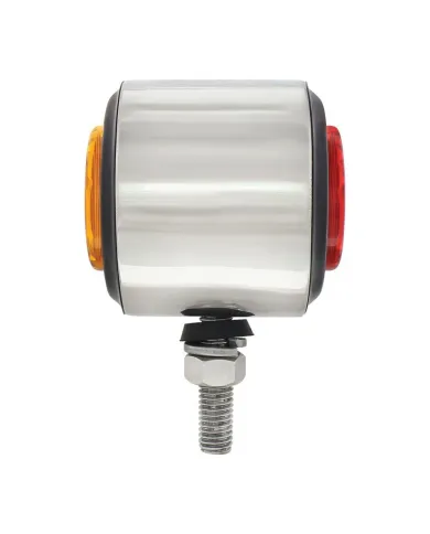 UP30927-SS 2" Double Face Light With 9 LED 2" Lights & Grommets - Amber & Red LED/Amber & Red Lens