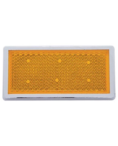 (BULK) 3 1/2" x 1 2/3" RECTANGULAR QUICK MOUNT REFLECTOR W/ CHROME BEZEL - AMBER (BULK) 3 1/2" x 1 2/3" RECTANGULAR QUICK MOUNT REFLECTOR W/ CHROME BEZEL - AMBER