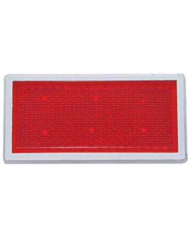 (BULK) 3 1/2" x 1 2/3" RECTANGULAR QUICK MOUNT REFLECTOR W/ CHROME BEZEL - RED (BULK) 3 1/2" x 1 2/3" RECTANGULAR QUICK MOUNT REFLECTOR W/ CHROME BEZEL - RED