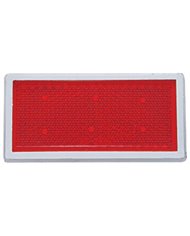 (BULK) 3 1/2" x 1 2/3" RECTANGULAR QUICK MOUNT REFLECTOR W/ CHROME BEZEL - RED (BULK) 3 1/2" x 1 2/3" RECTANGULAR QUICK MOUNT REFLECTOR W/ CHROME BEZEL - RED