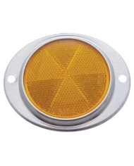 (BULK) 3 3/16" ROUND REFLECTOR W/ ALUMINUM MOUNTING BASE - AMBER (BULK) 3 3/16" ROUND REFLECTOR W/ ALUMINUM MOUNTING BASE - AMBER