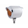 UP30958-Stainless 2.5" Double Face Light With LED Lights & Visors - Amber & Red LED/Amber & Red Lens