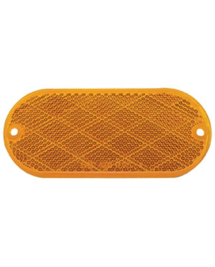 (BULK) 4 5/16" x 1 7/8" OVAL QUICK MOUNT REFLECTOR - AMBER