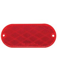 (BULK) 4 5/16" x 1 7/8" OVAL QUICK MOUNT REFLECTOR - RED