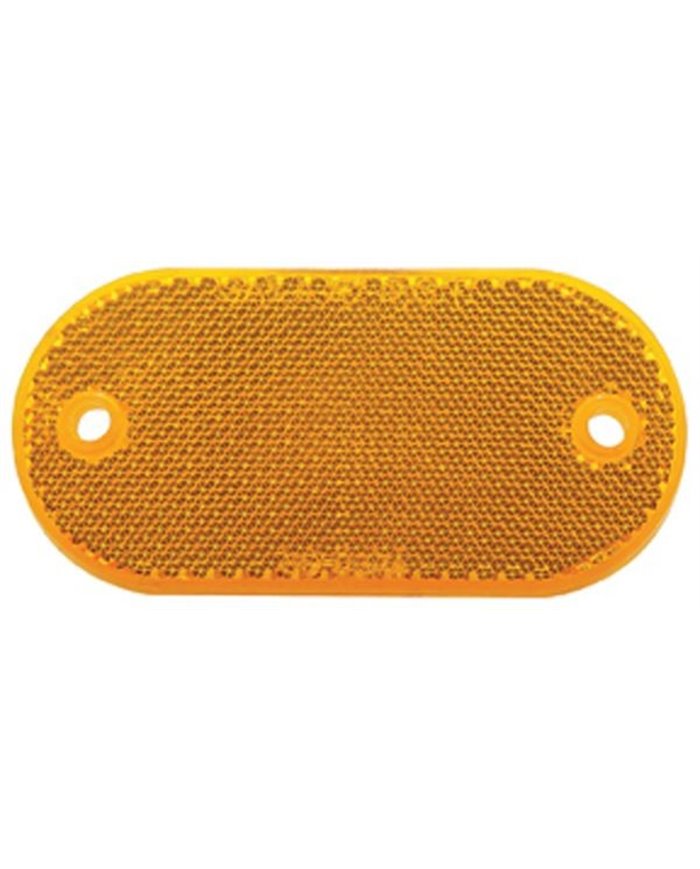 (BULK) 4" x 2" OVAL QUICK MOUNT REFLECTOR - AMBER