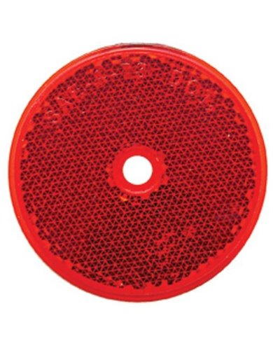 (BULK) 3 3/16" ROUND CENTER BOLT MOUNT REFLECTOR - RED (BULK) 3 3/16" ROUND CENTER BOLT MOUNT REFLECTOR - RED