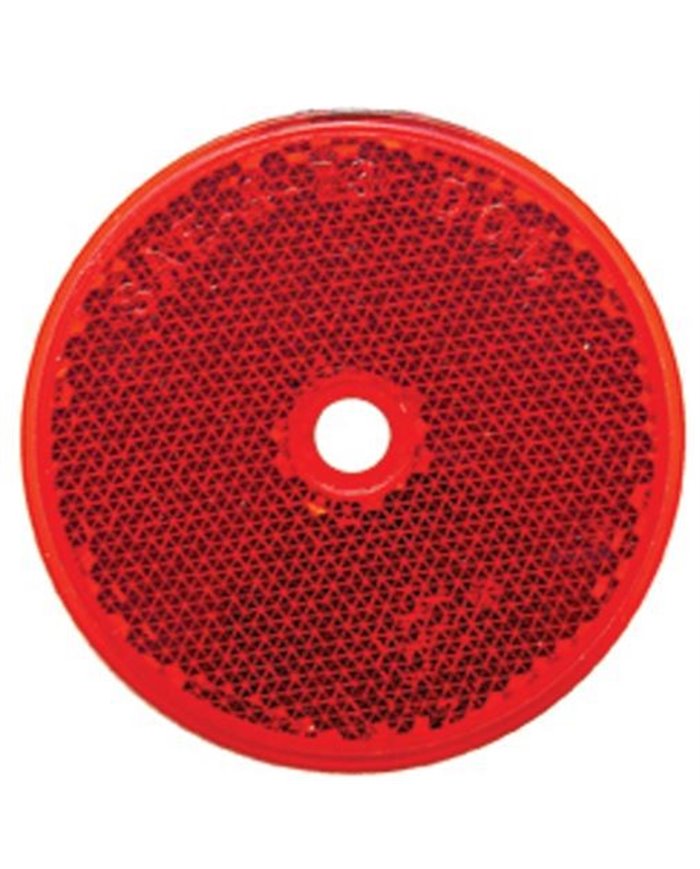 (BULK) 3 3/16" ROUND CENTER BOLT MOUNT REFLECTOR - RED