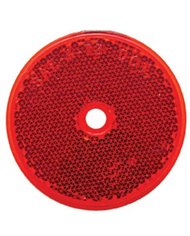 (BULK) 3 3/16" ROUND CENTER BOLT MOUNT REFLECTOR - RED