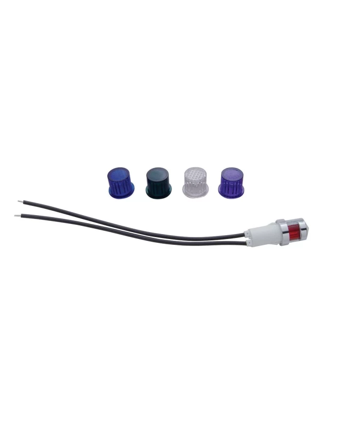 (CARD) CHROME PLASTIC DASH LIGHT ASSEMBLY - ASSORTED COLOR