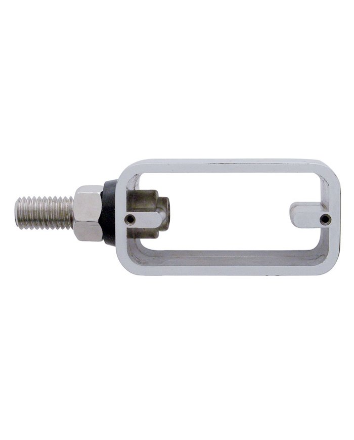 (BULK) CHROME DOUBLE FACE RECTANGULAR STRAIGHT MOUNT LIGHT HOUSING - SINGLE STUD MOUNTING