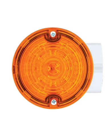 (BOX) 21 AMBER LED 3 1/4 ROUND HARLEY SIGNAL LIGHT WITH HOUSING - AMBER LENS - 1156 PLUG (BOX) 21 AMBER LED 3 1/4 ROUND HARLEY SIGNAL LIGHT WITH HOUSING - AMBER LENS - 1156 PLUG