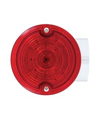 (BOX) 21 RED LED 3 1/4 ROUND HARLEY SIGNAL LIGHT WITH HOUSING - RED LENS - 1156 PLUG