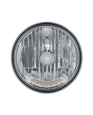 (CBOX) 7” ROUND CRYSTAL HALOGEN HEADLIGHT WITH 6 AMBER AUXILIARY LEDs, CHROME INNER HOUSING (CBOX) 7” ROUND CRYSTAL HALOGEN HEADLIGHT WITH 6 AMBER AUXILIARY LEDs, CHROME INNER HOUSING