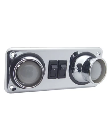 (CARD) CHROME PLASTIC INTERIOR DOUBLE READING LIGHT (CARD) CHROME PLASTIC INTERIOR DOUBLE READING LIGHT