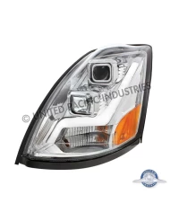 (BOX) CHROME 2004+ VOLVO VN/VNL PROJECTION HEADLIGHT - DRIVER (BOX) CHROME 2004+ VOLVO VN/VNL PROJECTION HEADLIGHT - DRIVER