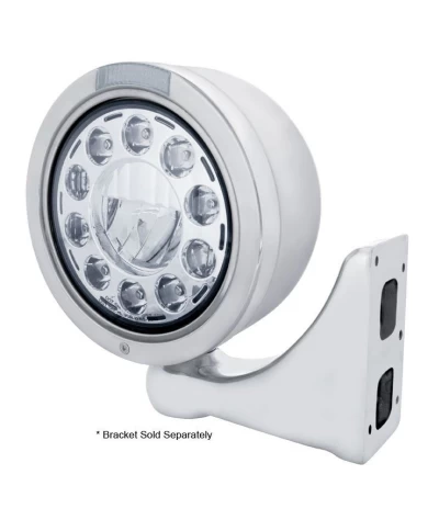 (BOX) S.S. "BULLET" HALF-MOON PETERBILT 11 HIGH POWER LED CRYSTAL HEADLIGHT W/ 4 AMB LED DUAL FUNCTION SIGNAL LIGHT - CLEAR LENS (BOX) S.S. "BULLET" HALF-MOON PETERBILT 11 HIGH POWER LED CRYSTAL HEADLIGHT W/ 4 AMB LED DUAL FUNCTION SIGNAL LIGHT - CLEAR LENS