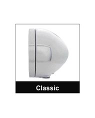 (BOX) S.S. "BULLET" PETERBILT 11 HIGH POWER LED HEADLIGHT W/ 4 AMBER LED SIGNAL LIGHT - AMBER LENS