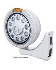 (BOX) S.S. "BULLET" PETERBILT 11 HIGH POWER LED CRYSTAL HEADLIGHT W/ 4 AMB LED DUAL FUNCTION SIGNAL LIGHT - AMBER LENS (BOX) S.S. "BULLET" PETERBILT 11 HIGH POWER LED CRYSTAL HEADLIGHT W/ 4 AMB LED DUAL FUNCTION SIGNAL LIGHT - AMBER LENS
