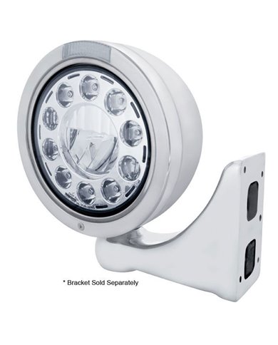 (BOX) S.S. "BULLET" PETERBILT 11 HIGH POWER LED CRYSTAL HEADLIGHT W/ 4 AMB LED DUAL FUNCTION SIGNAL LIGHT - CLEAR LENS (BOX) S.S. "BULLET" PETERBILT 11 HIGH POWER LED CRYSTAL HEADLIGHT W/ 4 AMB LED DUAL FUNCTION SIGNAL LIGHT - CLEAR LENS